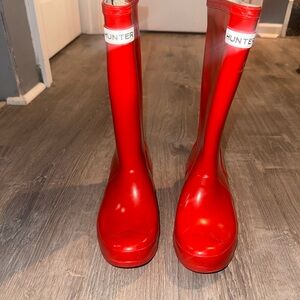 Hunter Kids Red Rain Boots
